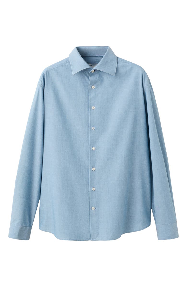 MANGO Slim Fit Cotton Button-Up Shirt, Alternate, color, Blue