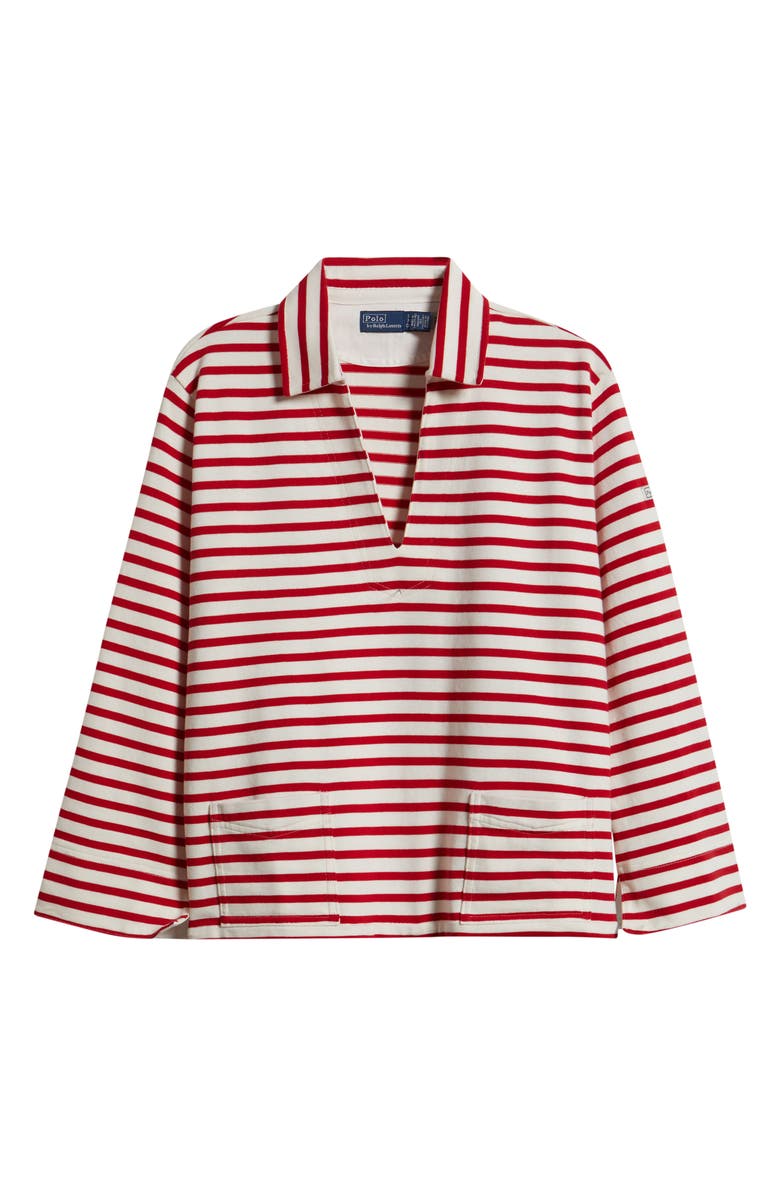 Polo Ralph Lauren Mariner Stripe Jersey Top, Alternate, color, Red/ Deckwash White