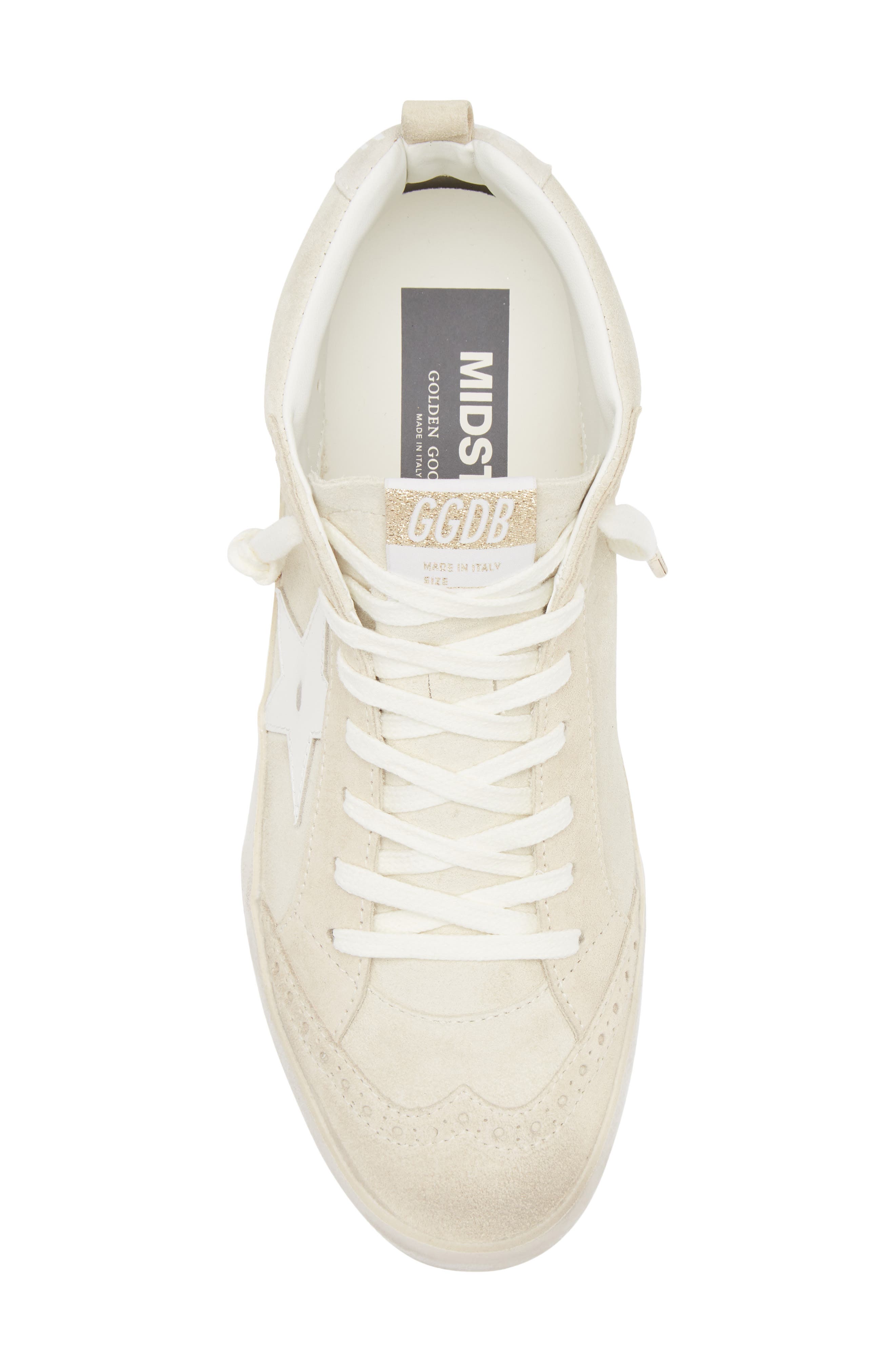 Golden Goose Mid Star Sneaker, Alternate, color, Seedpearl/ Eggnog/ White