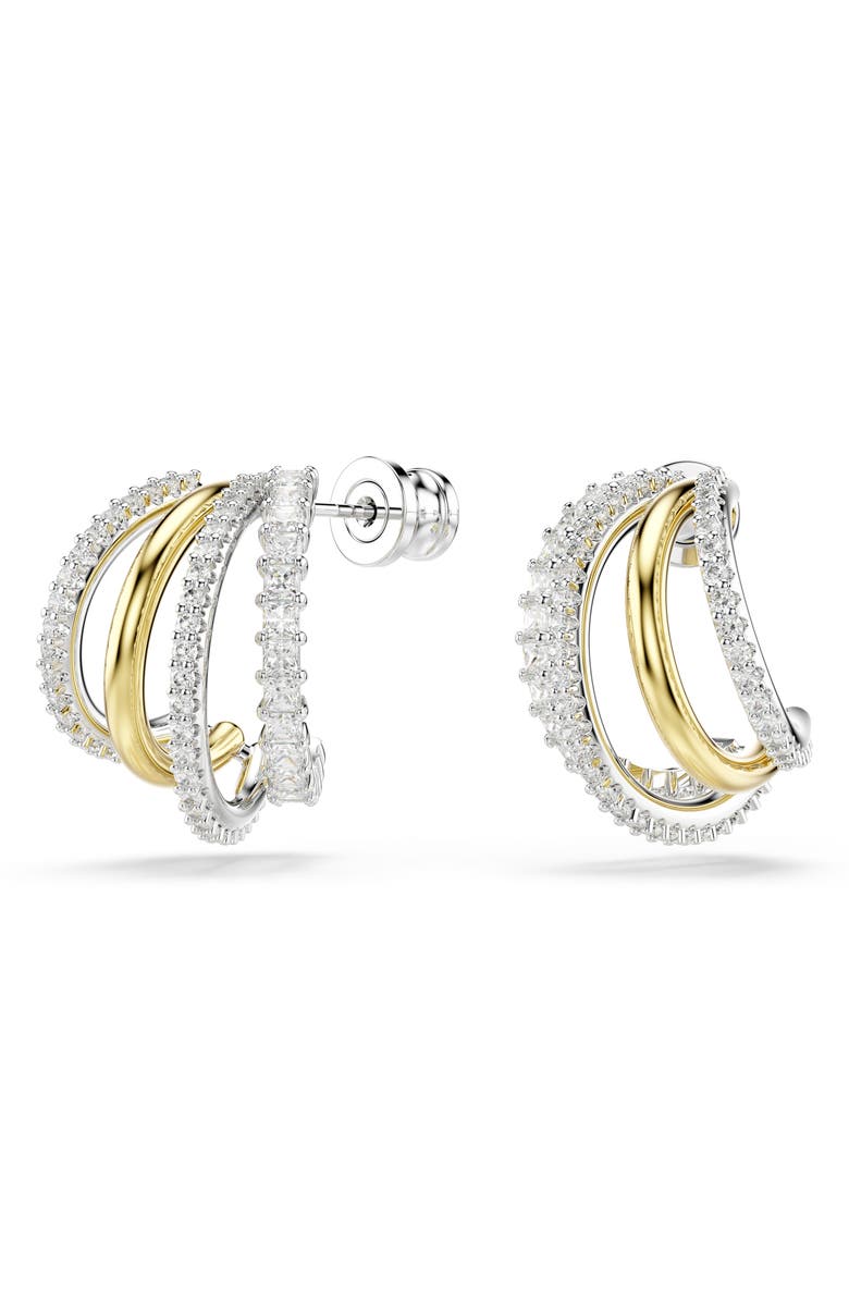 Swarovski Hyperbola Hoop Earrings, Alternate, color, Silver