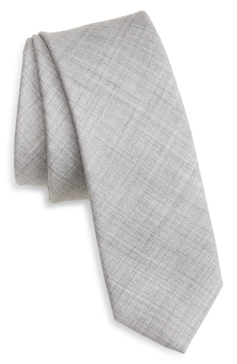 Eleventy Cashmere & Silk Tie, Main, color, Ligh Melange Gray