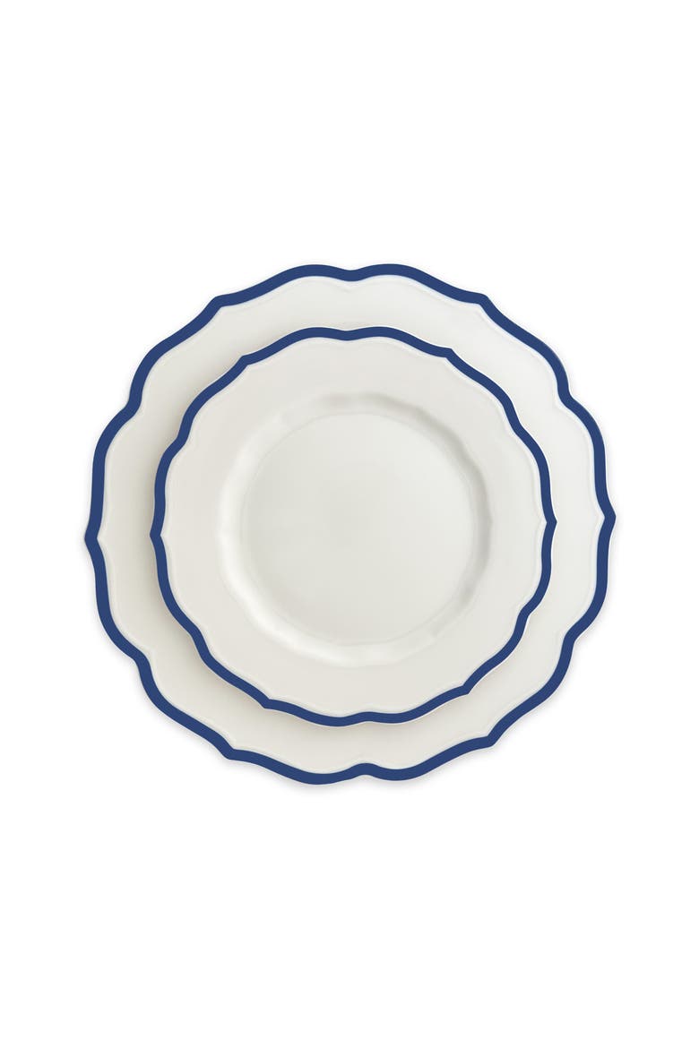 Stella Blue Scalloped Dinner Plate  - Porcelain - Set 4, Alternate, color, BLUE