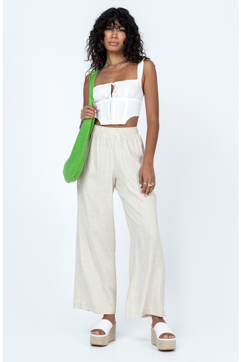 Louis Cotton & Linen Wide Leg Pants, Alternate, color, LIGHT BEIGE