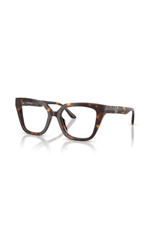 Emporio Armani 52mm Cat Eye Optical Glasses In Brown