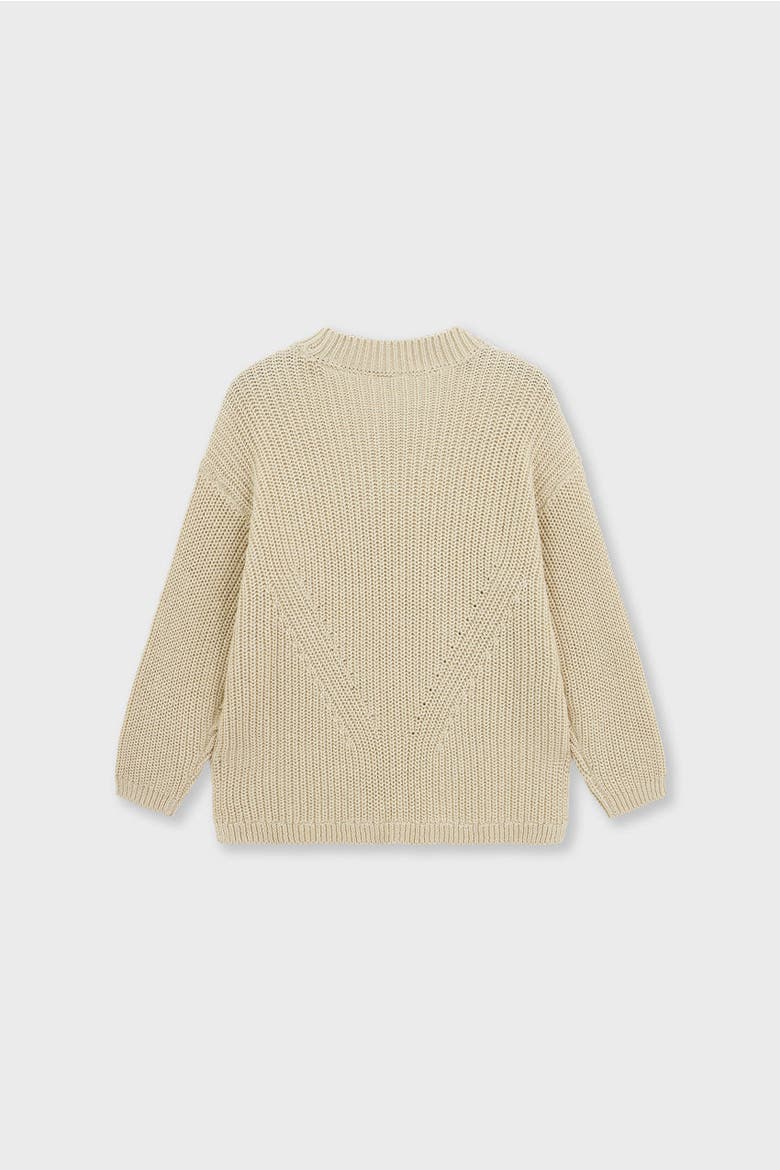 Organic Cotton Knit Sweater, Alternate, color, Stone
