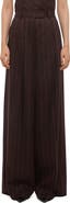 Helmut Lang Pinstripe Wide Leg Linen Blend Pants