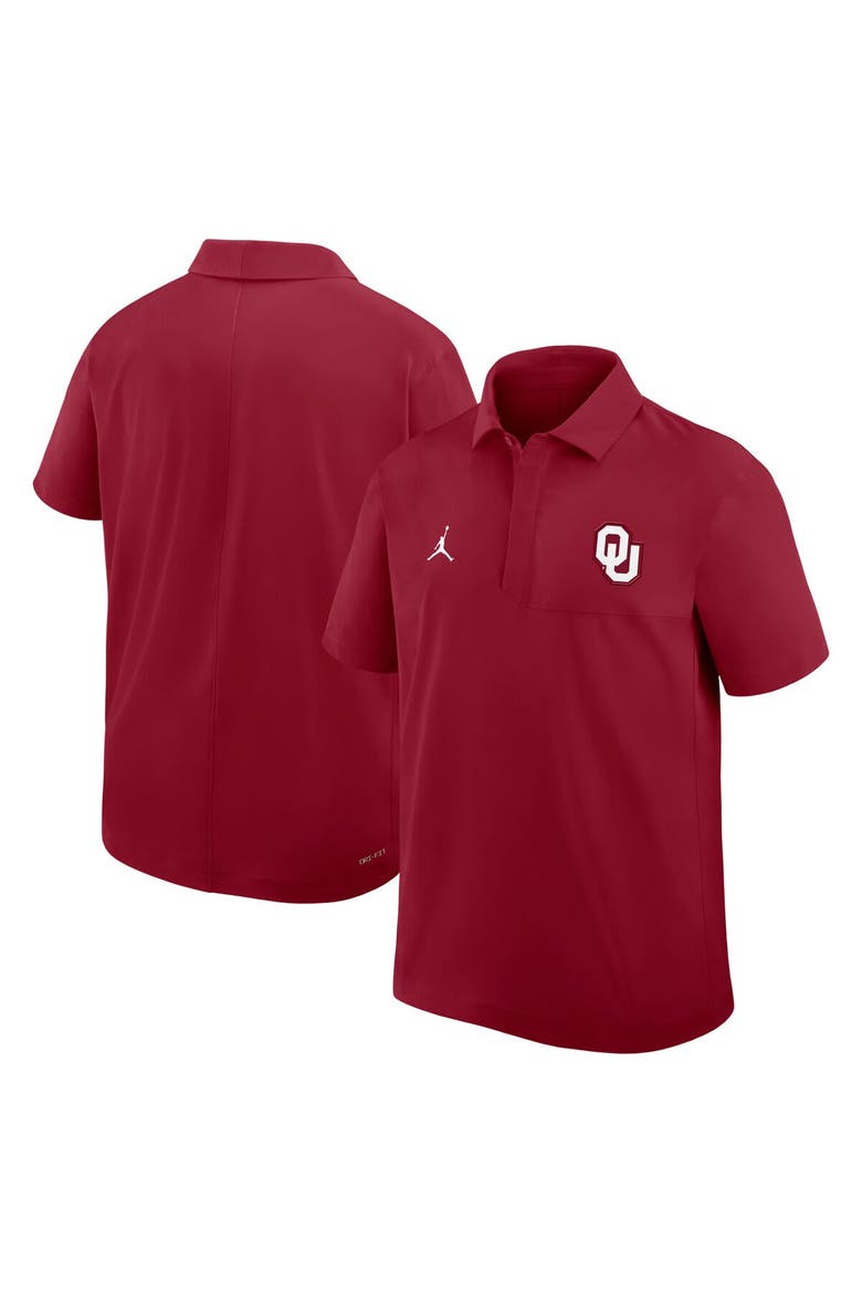 Men's Jordan Brand Crimson Oklahoma Sooners 2025 Coaches Sideline Polo, Alternate, color, Crimson