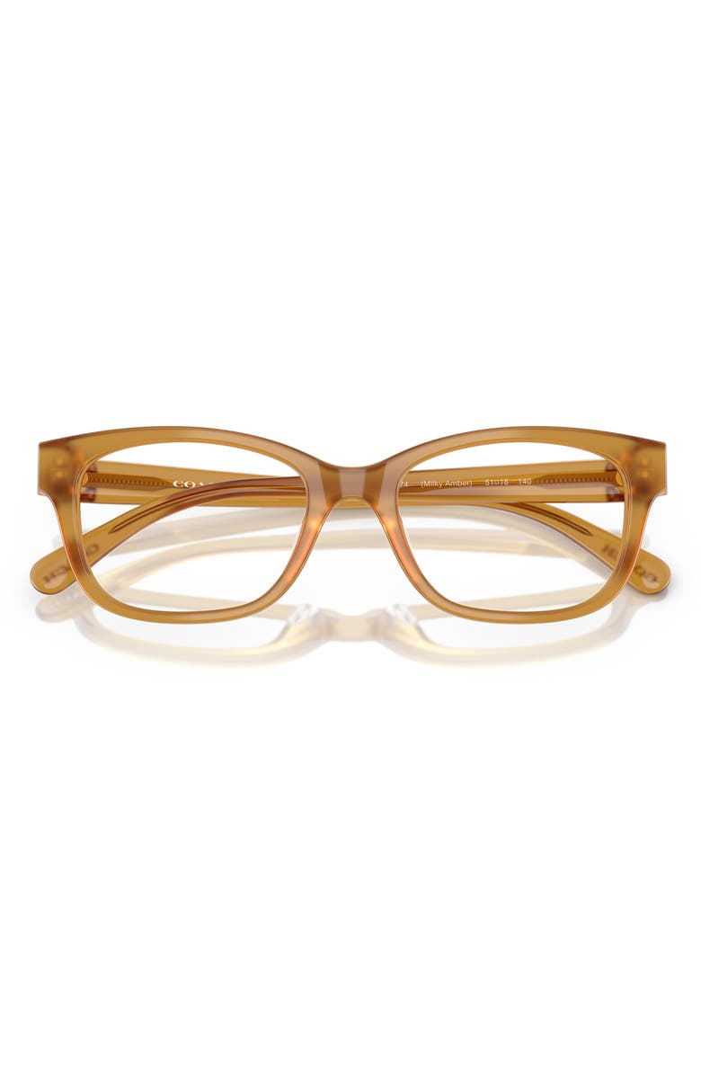 COACH 51mm Square Optical Glasses, Alternate, color, Amber