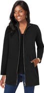 Jessica London Stretch Cotton Zip Front Hi Low Jacket