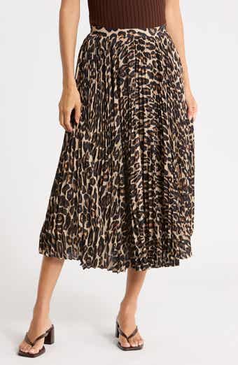 Printed Pleated Skirt