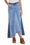 Patchwork Denim Maxi Skirt