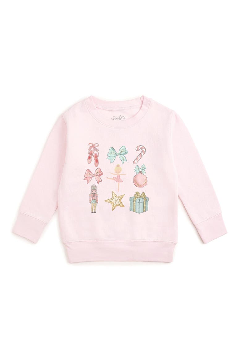 Nutcracker Cutie Christmas Sweatshirt, Main, color, Ballet Pink