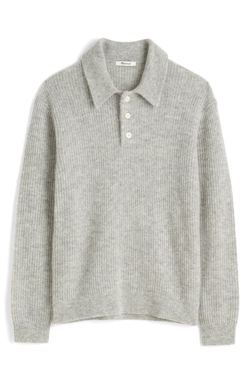 Madewell Alpaca Blend Polo Sweater In Gray