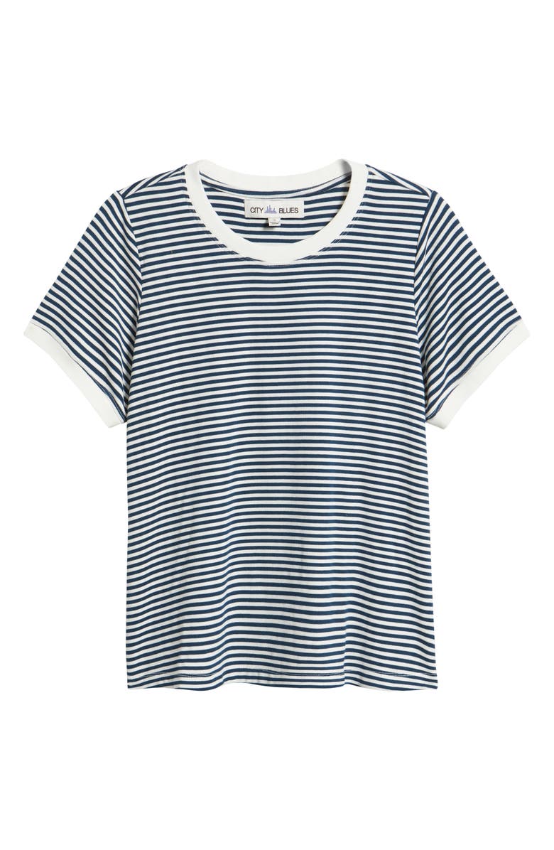 CITY BLUES Stripe Ringer T-Shirt, Alternate, color, Navy