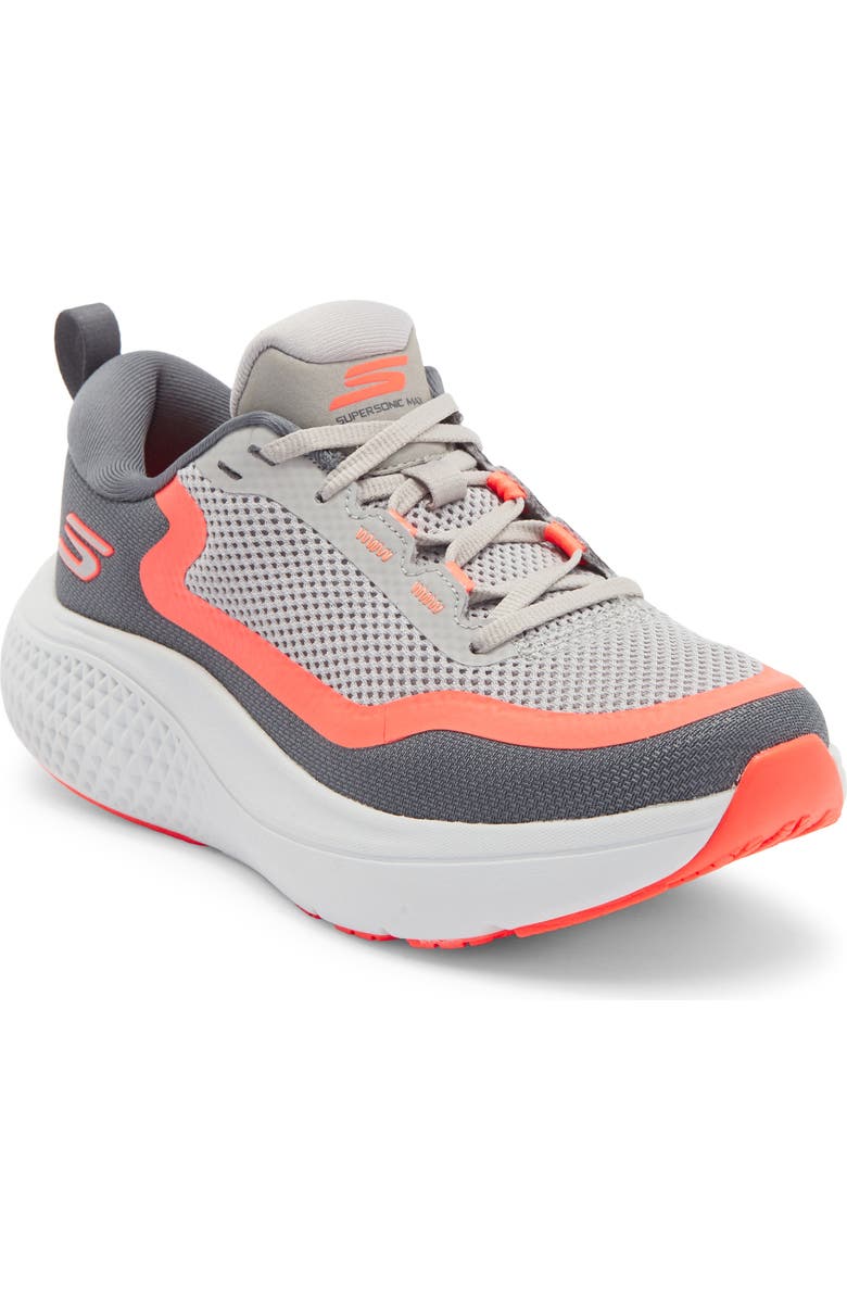 SKECHERS GO RUN Supersonic Max Running Shoe, Main, color, Charcoal/ Coral
