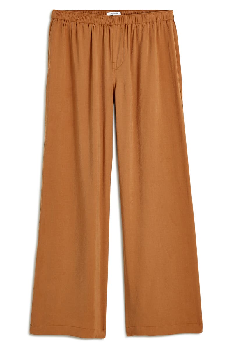Madewell Softdrape Wide Leg Pants, Alternate, color, Warm Hickory