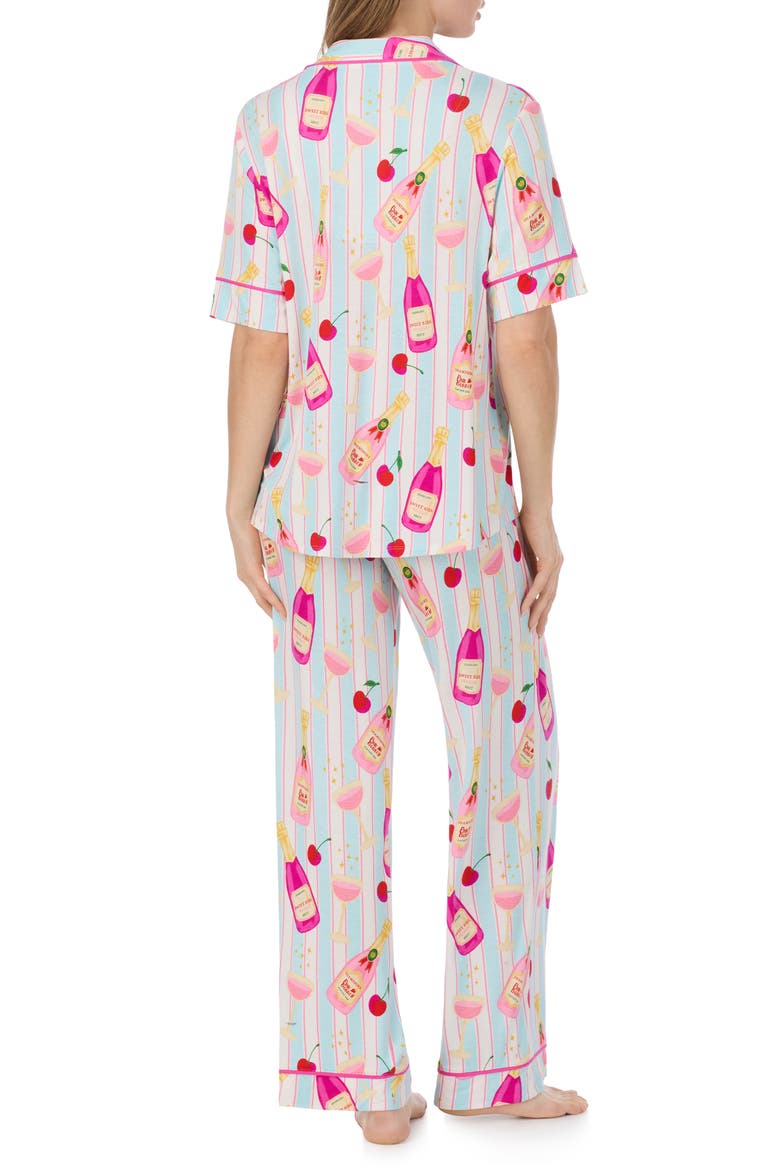 Print Long Pajamas, Alternate, color, BLUE STRIPE