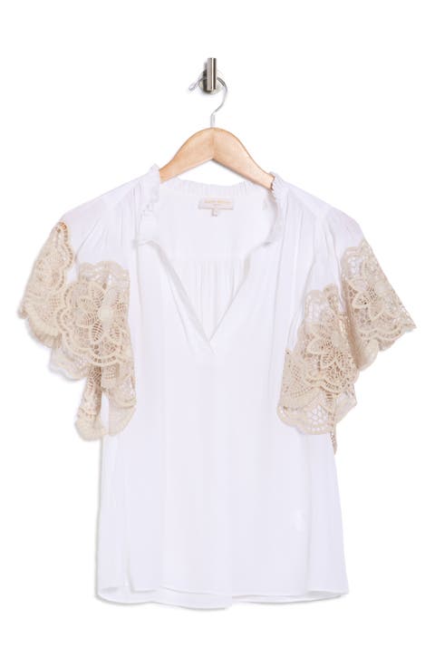 Esti Embroidered Sleeve Top