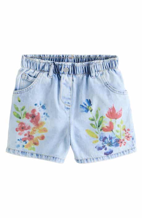 NEXT Kids' Floral Denim Shorts
