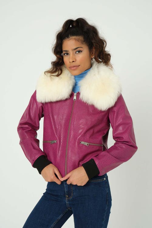 Furniq Uk Diana Bomber Jacket In Pink