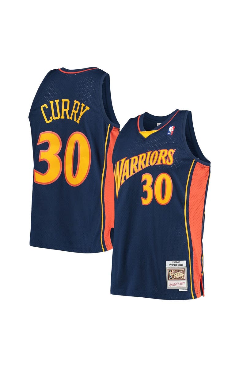 Mitchell & Ness Men's Mitchell & Ness Stephen Curry Navy Golden State Warriors Hardwood Classics Swingman Jersey, Alternate, color, Navy