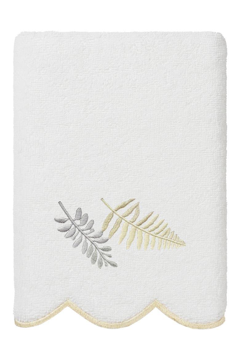 Fern Toss Scalloped 6-Piece Embellished Towel Set, Alternate, color, WHITE/ BEIGE