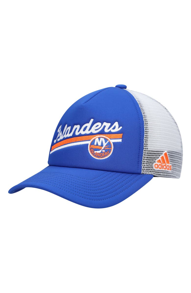 adidas Women's adidas Royal/White New York Islanders Foam Trucker Snapback Hat, Main, color, 