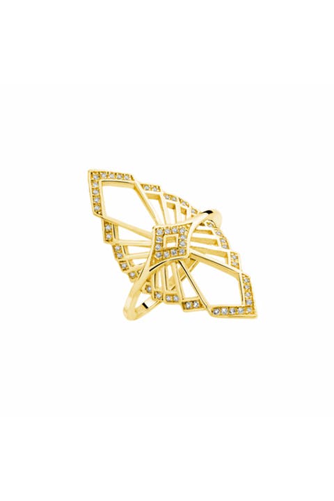 Mirror Chrysler Ring in Gold Vermeil