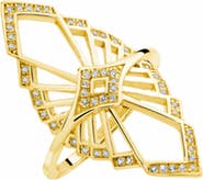 Lucy Quartermaine Mirror Chrysler Ring in Gold Vermeil