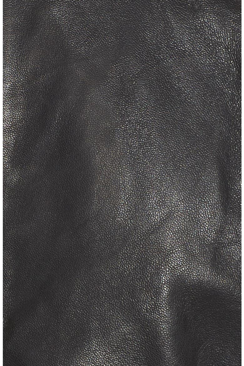 Leather Moto Jacket, Alternate, color, BLACK