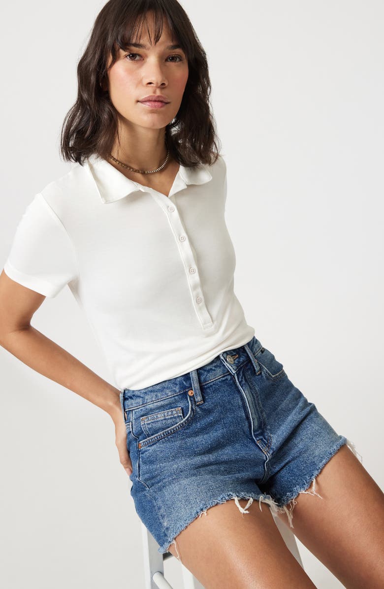 Mavi Jeans Rosie High Waist Fray Hem Cutoff Denim Shorts, Alternate, color,