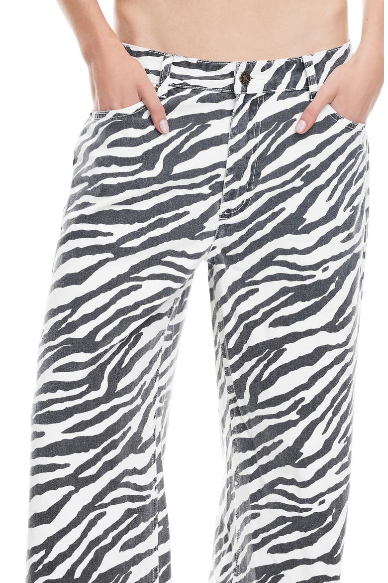 Top Model Zebra Stripe Low Rise Baggy Jeans, Alternate, color, ZEBRA