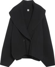 TOTEME Shawl Collar Wool Rib Cardigan