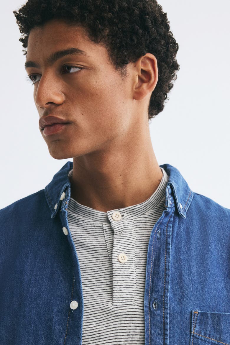 Regular-fit Denim Shirt, Alternate, color, Dark denim blue