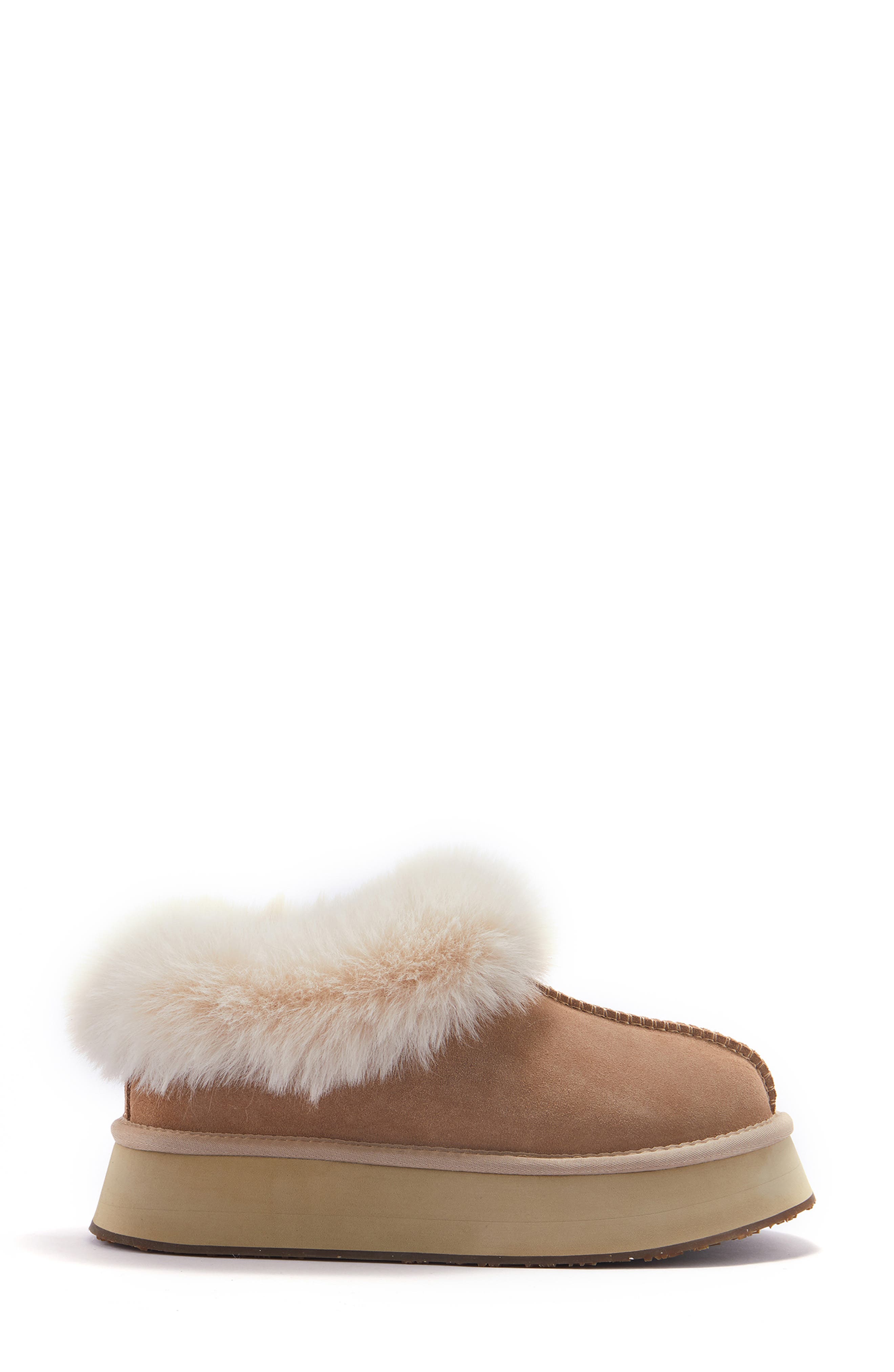 Outback Luxe Genuine Shearling Platform Slipper, Alternate, color, SAND