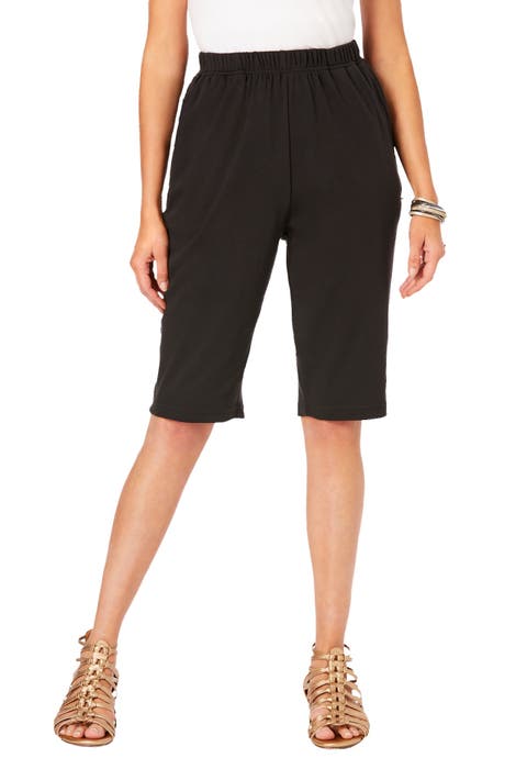 Plus Size Soft Knit Pull On Bermuda Short