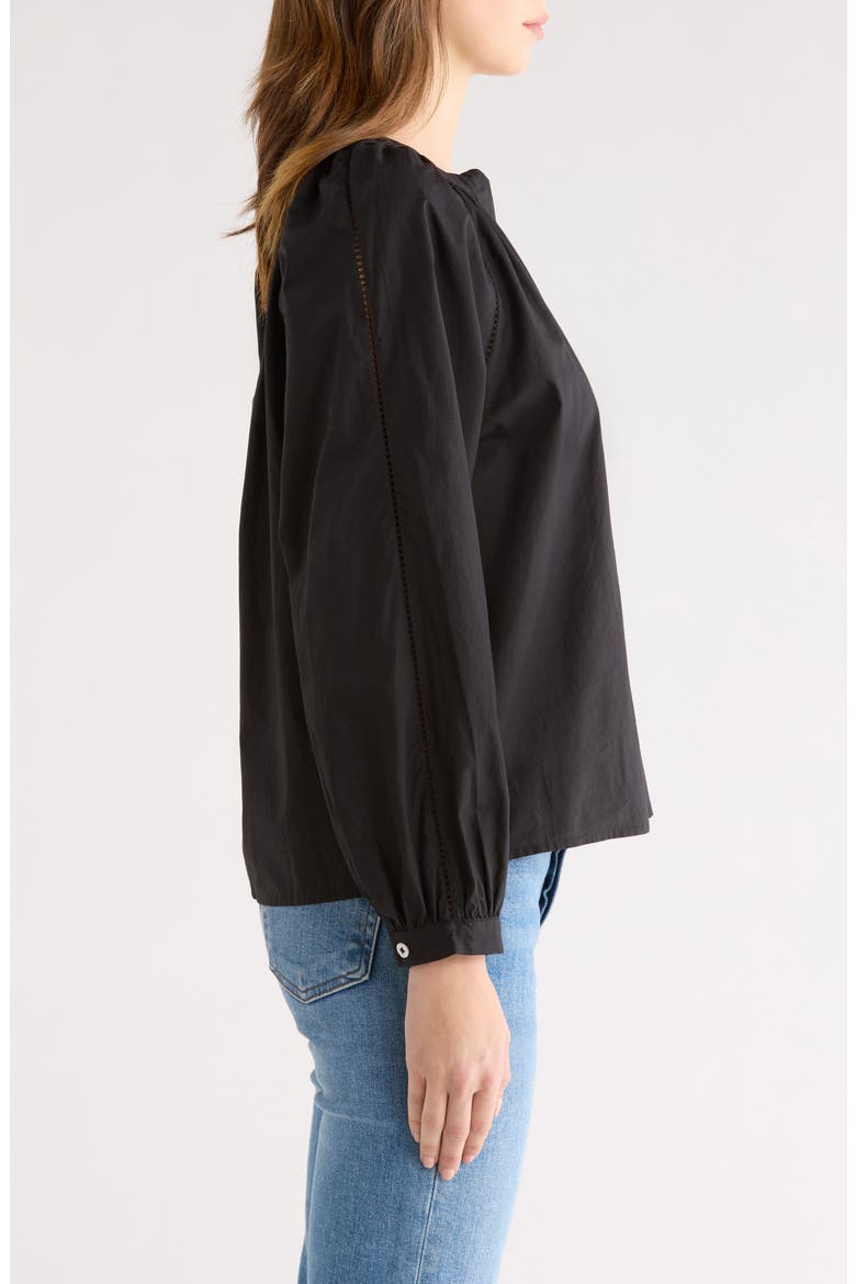 Beas Button-Up Top, Alternate, color, BLACK
