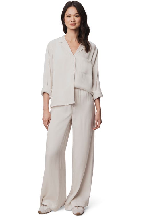 Splendid Serena Satin Shirt In Neutral