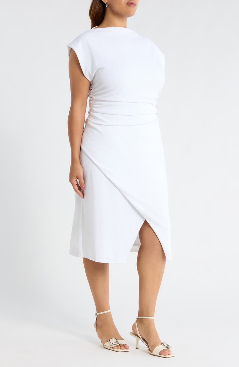 Nordstrom Cap Sleeve Ruched Dress, Alternate, color, White