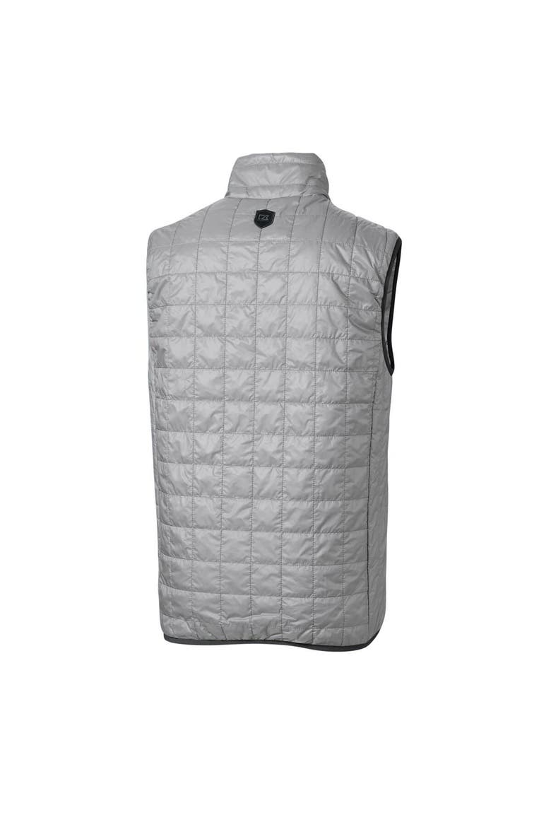 Men's Cutter & Buck Gray Michigan Wolverines Team Logo Big & Tall Rainier PrimaLoft Eco Insulated Full-Zip Puffer Vest, Alternate, color, Gray