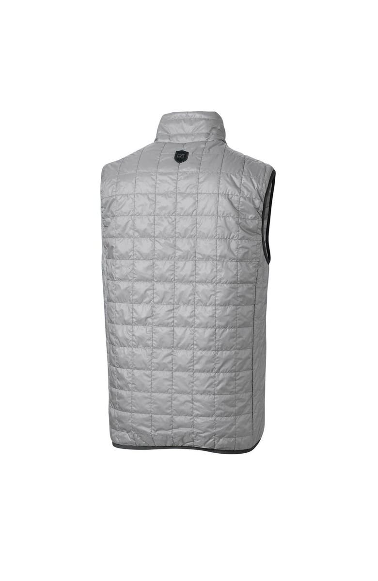 Cutter & Buck Men's Cutter & Buck Gray Michigan Wolverines Team Logo Big & Tall Rainier PrimaLoft Eco Insulated Full-Zip Puffer Vest, Alternate, color,