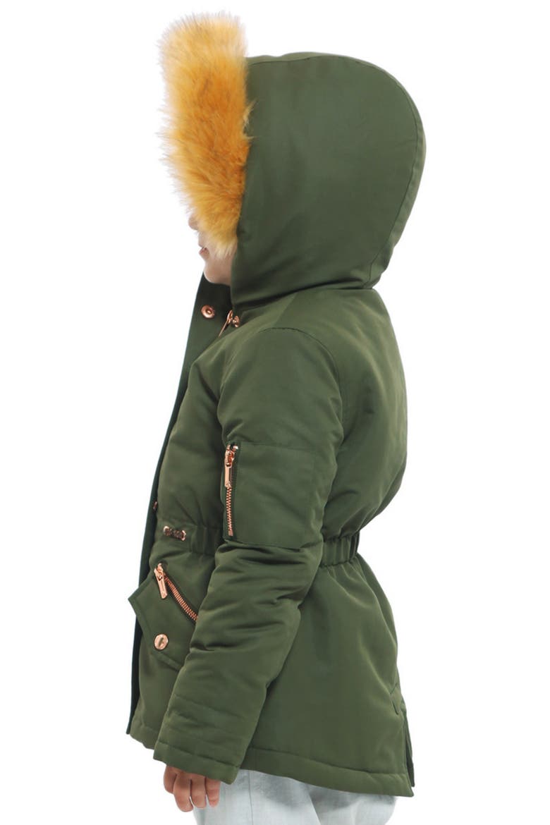 Kids' Parka Jacket with Insulated Hood, Alternate, color, Olive