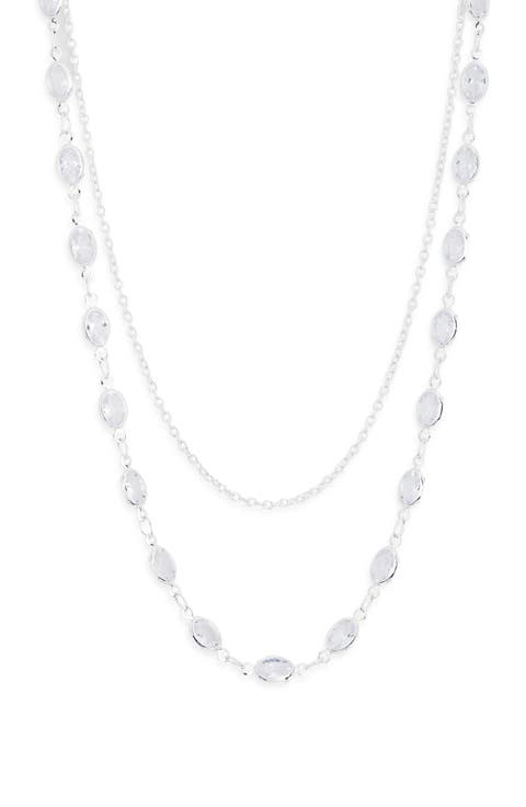 Bezel Stone Layered Necklace