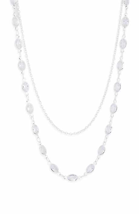 NORDSTROM RACK Bezel Stone Layered Necklace
