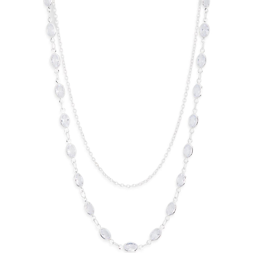 Nordstrom Rack Bezel Stone Layered Necklace In White