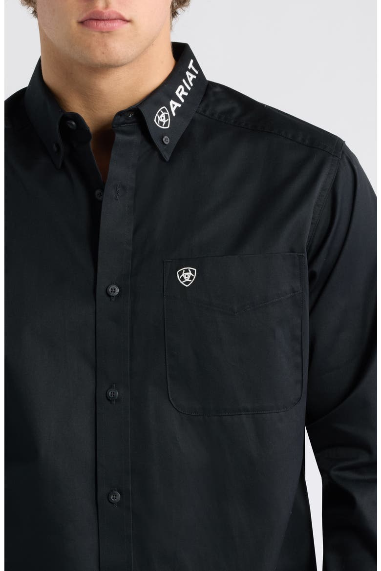 Team Logo Twill Shirt, Alternate, color, BLACK/ WHITE