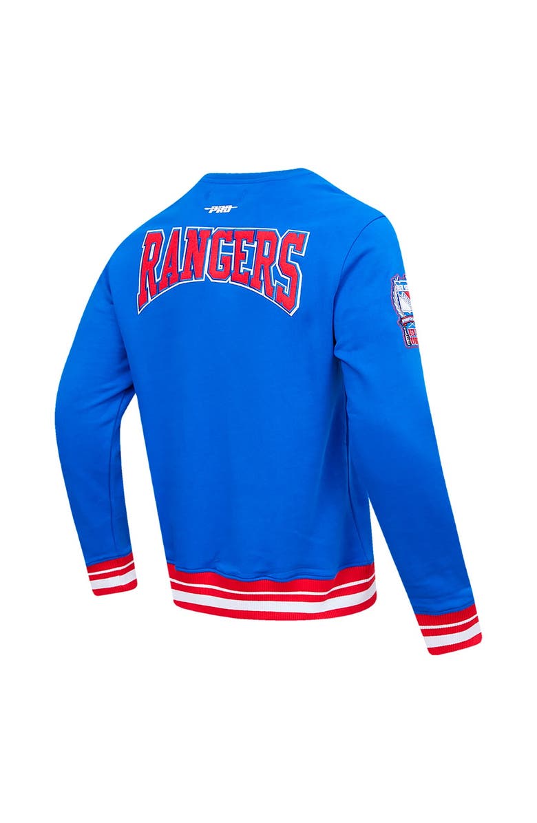PRO STANDARD Men's Pro Standard Blue New York Rangers Crest Emblem Pullover Sweatshirt, Alternate, color, 