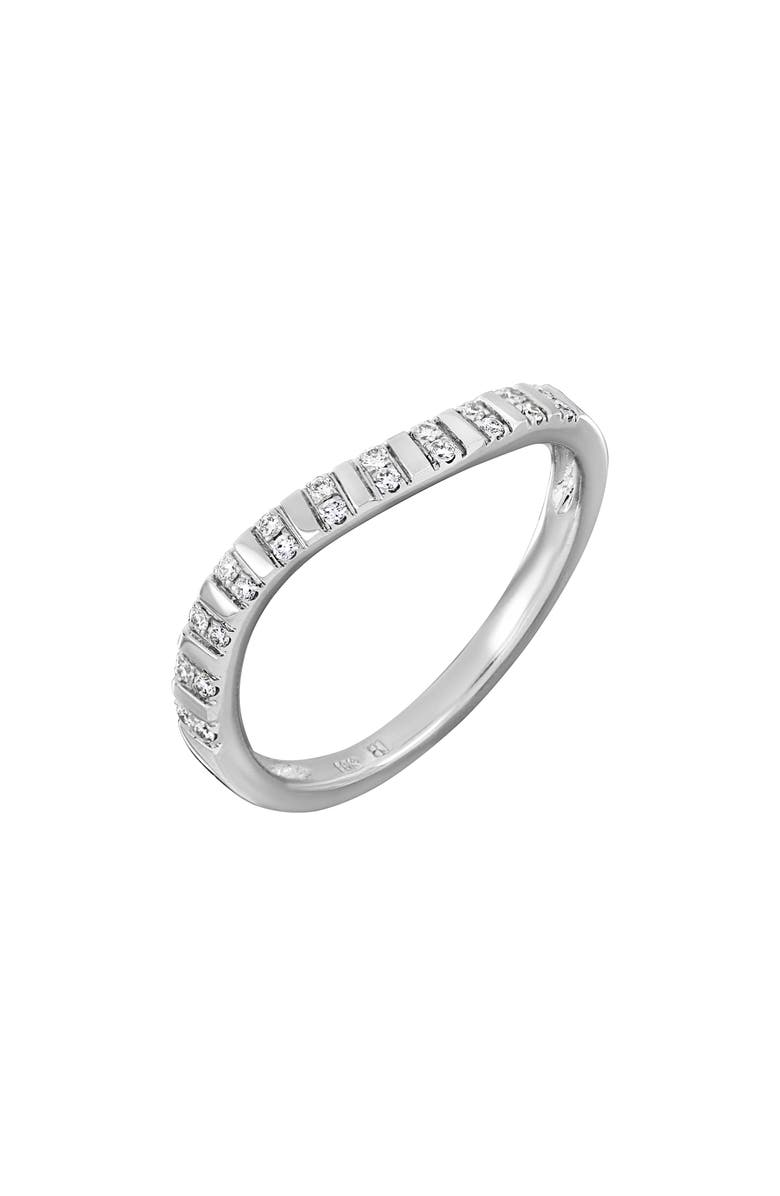 Bony Levy 18K Gold Pavé Diamond Wavy Band Ring, Main, color, 18Kw