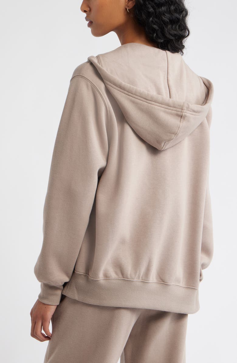 BP. Oversize Zip Fleece Hoodie, Alternate, color, Grey Fungi