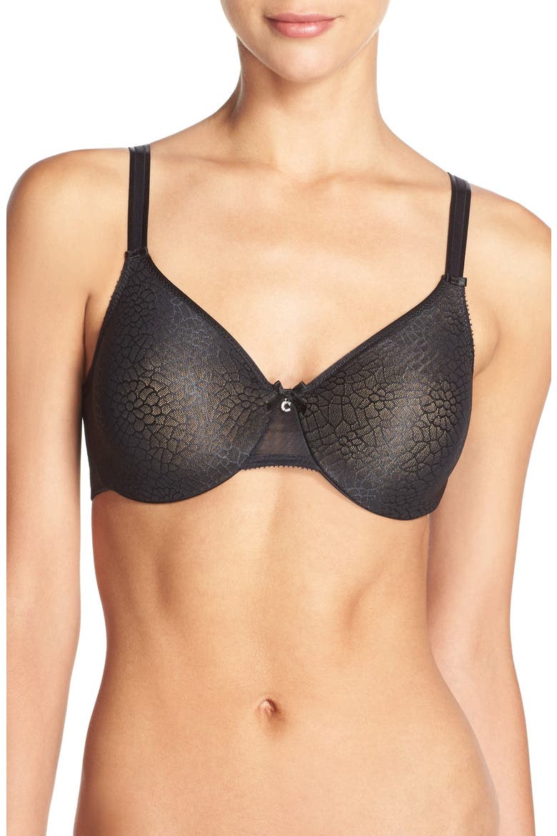 C Magnifique Underwire Minimizer Bra, Main, color, BLACK
